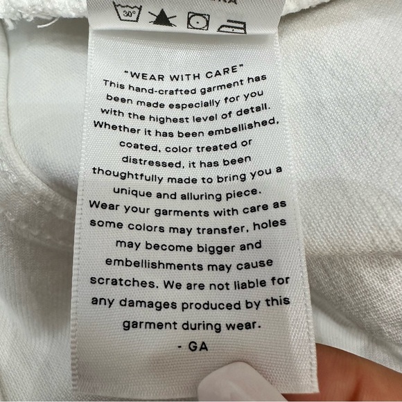 Good American Good '90s High Waist Denim Cutoff Shorts Size 12/31 White - Picture 10 of 12